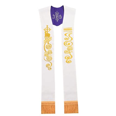 Buy BLESSUME Reversible Stole Chasuble Vestments Priest IHS Embroidery ...