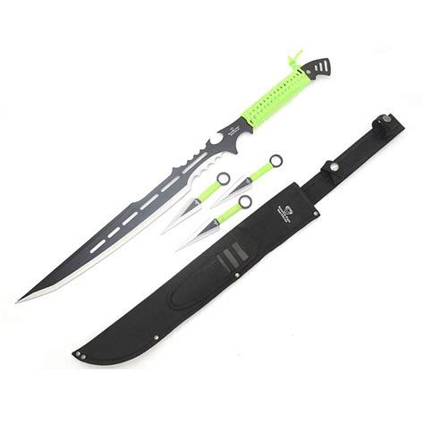 Buy Snake Eye Ninja and Kunai/Throwing Set with Sheath (GREEN) Online ...