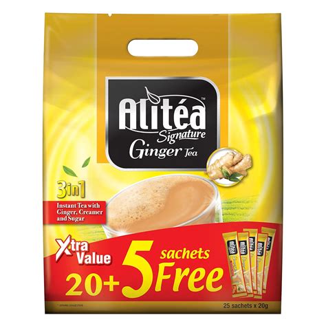 Alitea Signature Ginger Tea 3 in 1 Instant Tea With Ginger, Creamer and ...