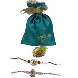 Buy Soulfull Selections Rakhi Combo Pack – Kundan Flower with ...