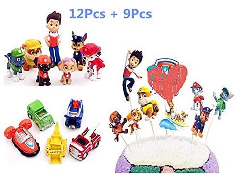 Buy 21Pcs Paw Patrol Dog Cake Topper Decorations ,Children Mini Toys ...