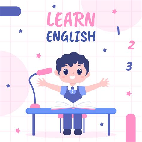 fondo de plantilla de clase de inglés dibujado a mano ilustración plana ...