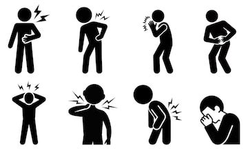 Human body pain symptoms icons | Premium AI-generated vector