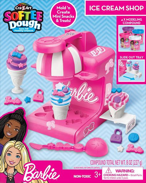 Amazon.com: Barbie Softee Dough Ice Cream Playset with Ice Cream Maker ...