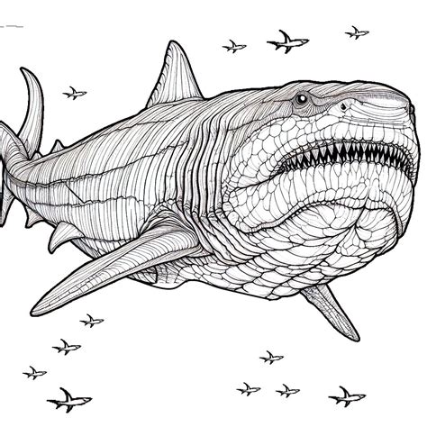 Megalodon Shark Coloring Pages [2025]
