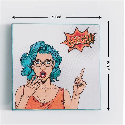 Buy Raisa Comic Story Set of 6 Wood Coasters from Home Centre at just ...