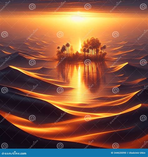 Mystical Mirage In The Hot Desert. Royalty-Free Stock Image ...