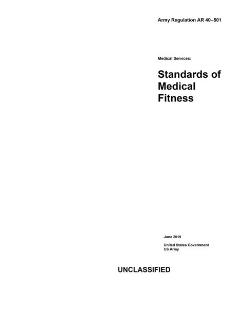 Army Regulation AR 40-501 Medical Services: Standards of Medical ...