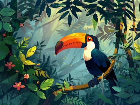 Dschungellandschafts-Cartoon | KI-generiertes Bild