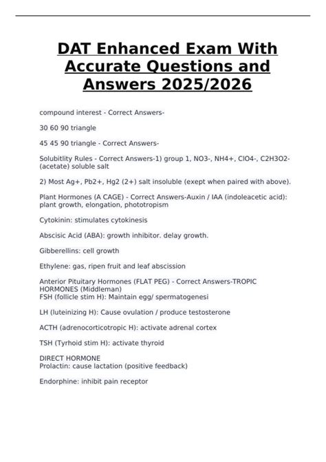 Dental Admission Test (DAT) – Enhanced Exam with Accurate Questions and ...