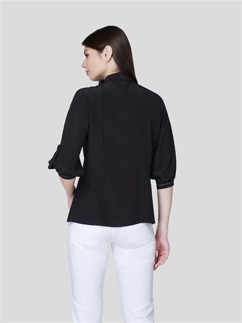 Balloon Sleeve Shirt (Black) – Zest Mélange