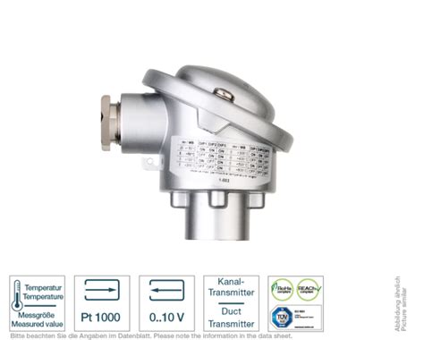 Duct temperature transmitter B-head 0-10 V