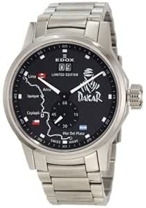 Edox Men's 64009 3 NIN2 Dakar - Limited Edition Black Carbon-Fiber Dial ...