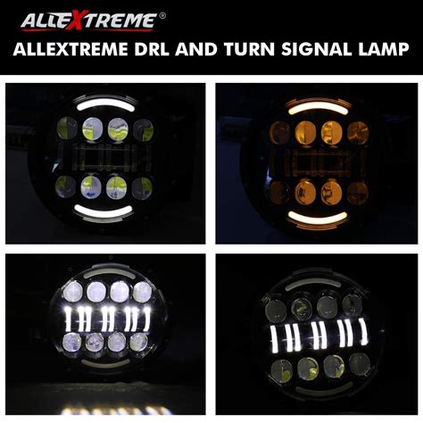 Allextreme EX16EH2 7 Inch Round LED Projector Head Light with Hi/lo ...