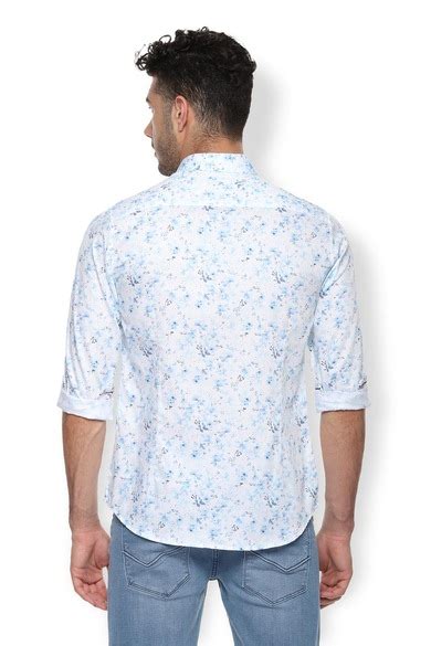 Buy Men Blue Slim Fit Print Full Sleeves Party Shirt Online - 420872 ...
