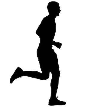 Silhouettes runners on sprint men vector illustration | Premium Vector