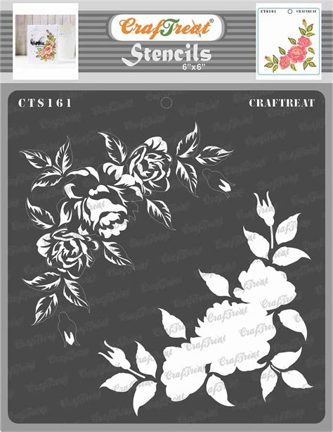 Buy CrafTreat Layered Flower Stencils for Crafts Reusable Vintage - 2 ...
