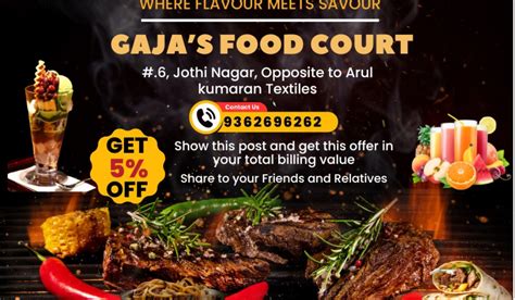 Gaja's Food Court | Get 5% Off | Arakkonam