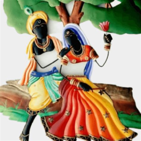 Metallic Wall Art Radha Krishna Leela (26 x 20 Inches) - Punam Metalcrafts