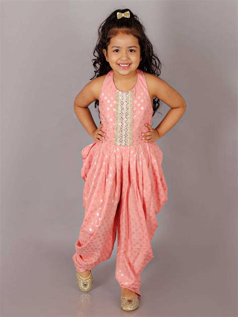 Lil Drama Fusion Fair Rayon Foil print Jumper with Gold Mirror lace on ...