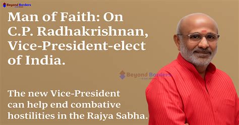 Man of Faith: On C.P. Radhakrishnan, Vice-President-elect of India