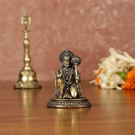 Buy Pure Brass Miniature Lord Hanuman Idol - 2.5 Inch - Budhshiv.com