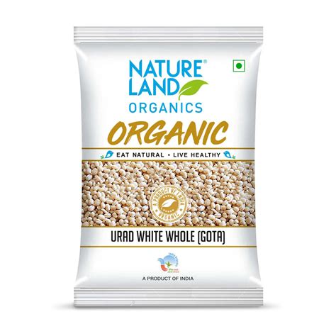 Buy Organic Urad Dal White Whole Online, (1Kg) - NatureLand Organics ...
