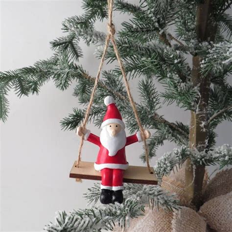 Christmas Santa On Swing Decoration By Pink Pineapple Home & Gifts