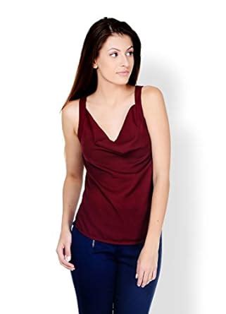 Pera Doce Maroon Colour Polyester Tops : Amazon.in: Clothing & Accessories