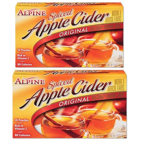 Alpine Spiced Apple Cider Drink Mix Bundle - 2 Boxes, 10 Packets Each ...