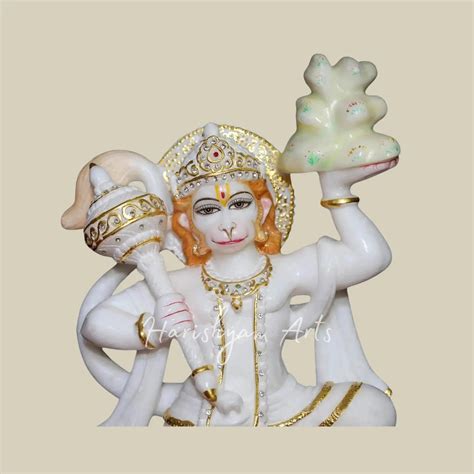 15" hanuman marble statue