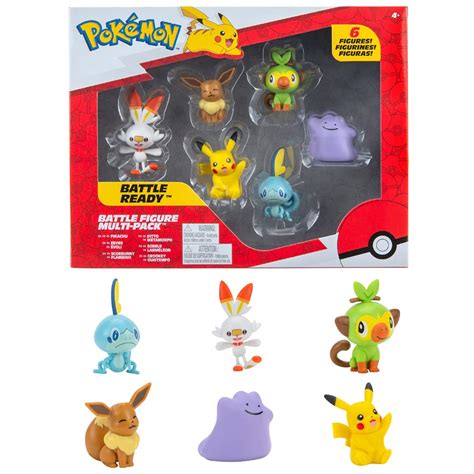 Pokemon Battle Ready 6 Figruines Pack Pikachu Eevee Scorbunny Sitto ...