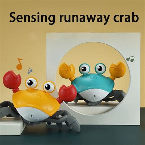 Automatic Obstacle Avoidance Escape Crab Electric Lighting & Music Pet ...