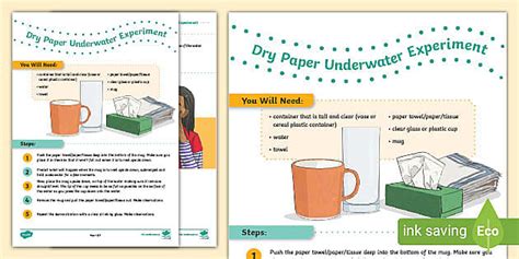 Dry Paper Underwater Experiment