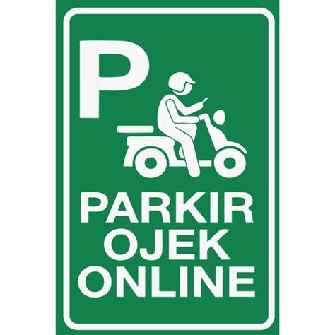 Jual AKRILIK RAMBU PARKIR KHUSUS OJEK ONLINE - stiker 20x30 cm - Kab ...