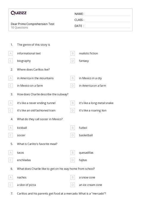 50+ Comprehension Questions worksheets on Quizizz | Free & Printable