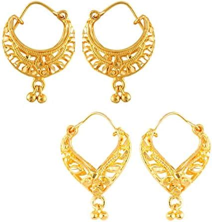MEENAZ Hoop Earrings For Women girls Combo Set Pack Traditional Temple ...