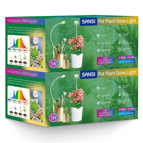 Amazon.com: SANSI Grow Lights for Indoor Plants, Pot Clip LED Plant ...