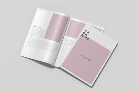 Vista dall'alto sul mockup della rivista aperta | PSD Premium