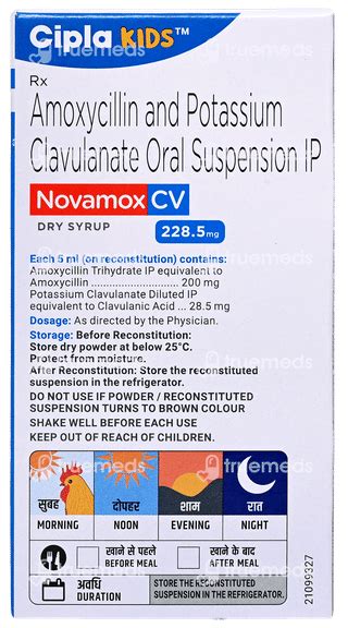 Novamox Cv 200/28.5 Mg Dry Syrup: Uses, Side Effects, Price & Substitutes