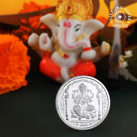 999 Pure Silver Lord Ganesh 10 Grams Silver Coin – VOYLLA