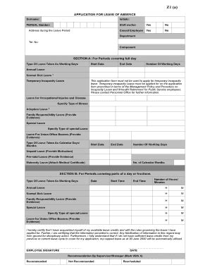 Z1 Leave Form - Fill and Sign Printable Template Online