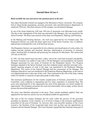 Case -2 - The ABC Manufacturing Company is a metal working plant under ...