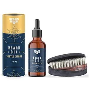 Beardhood Subtle Citrus Beard Oil 30ml and Boar Bristle Beard Brush ...