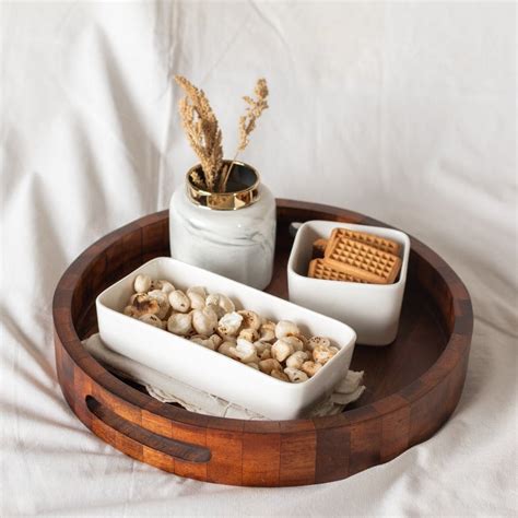 Round Serving Wooden Tray – The June Shop