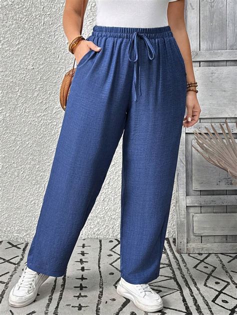 SHEIN Tall Women Plus Size Casual Comfortable Pants Summer Women ...