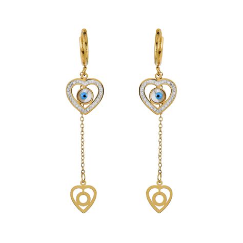 Buy Gold Plated Evil Eye Earrings For Women At Rosvint