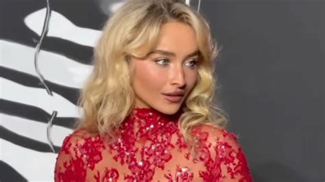 Sabrina Carpenter sets the internet ablaze in a breathtaking red lace gown