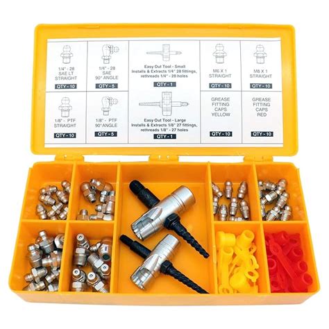 LockNLube Complete Grease Fitting Replacement Kit - SAE and metric ...