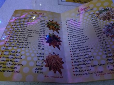 Menu at Cheers Bar & Restaurant, Durgapur, Jawahar Lal Nehru Road Kaliganj